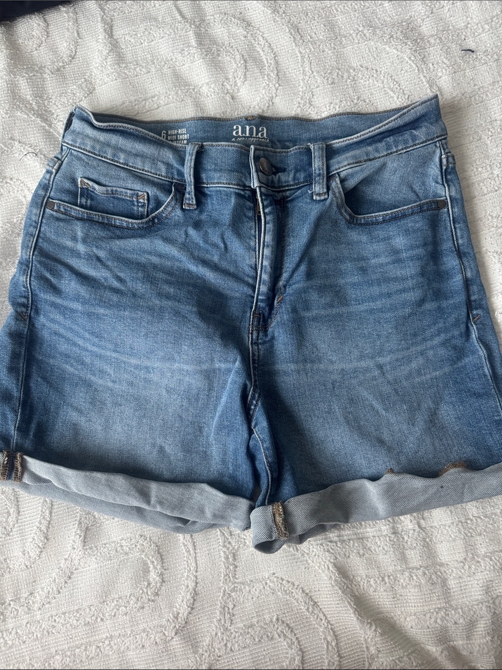a.n.a Light Blue Rolled Hem Denim Shorts